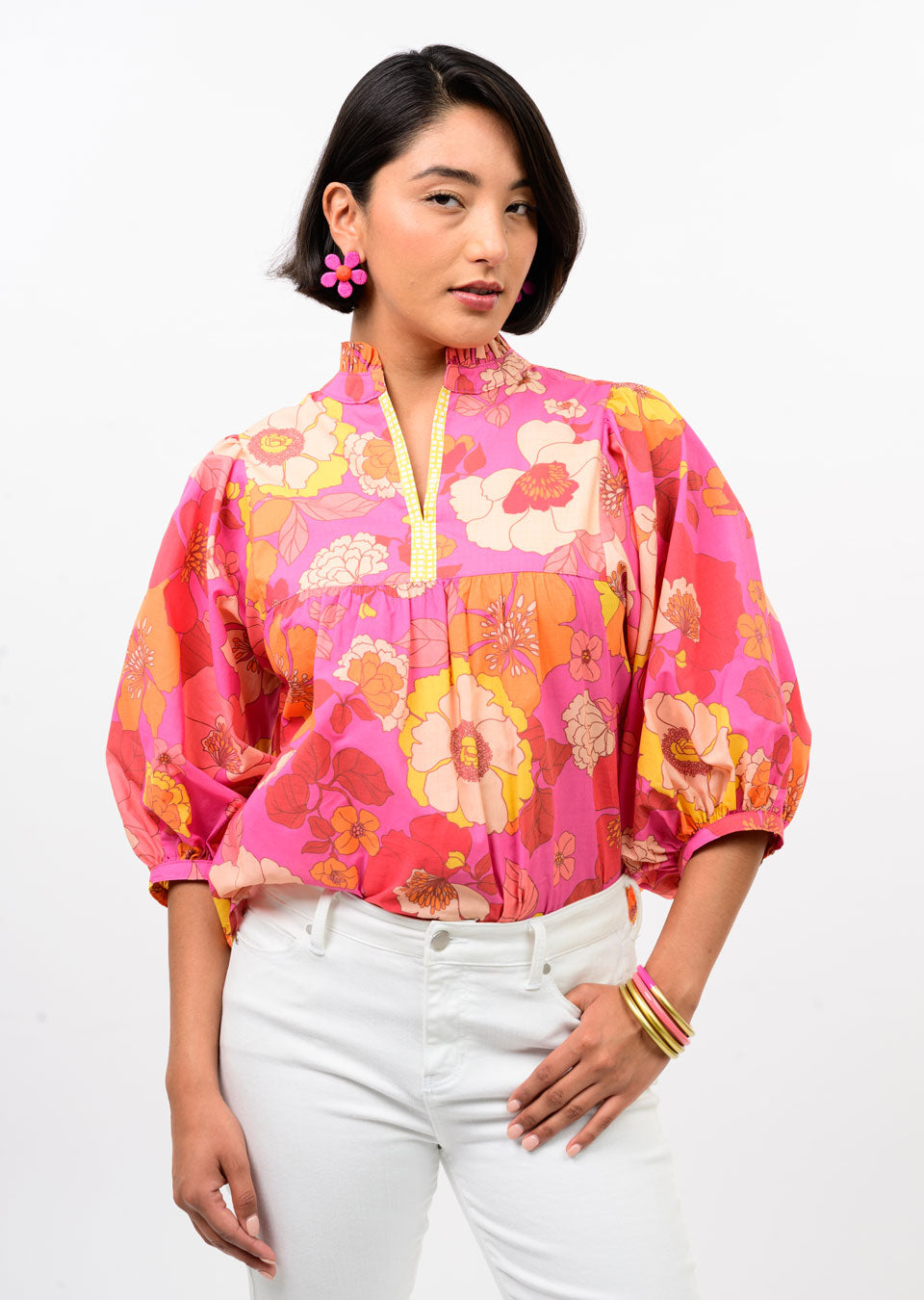 Ivy Jane 650469 Hot Pink Full Bloom Top