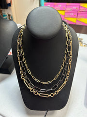 Michele Busch NW-25-146 3 Strand Chain Matte Gold/Gun Metal