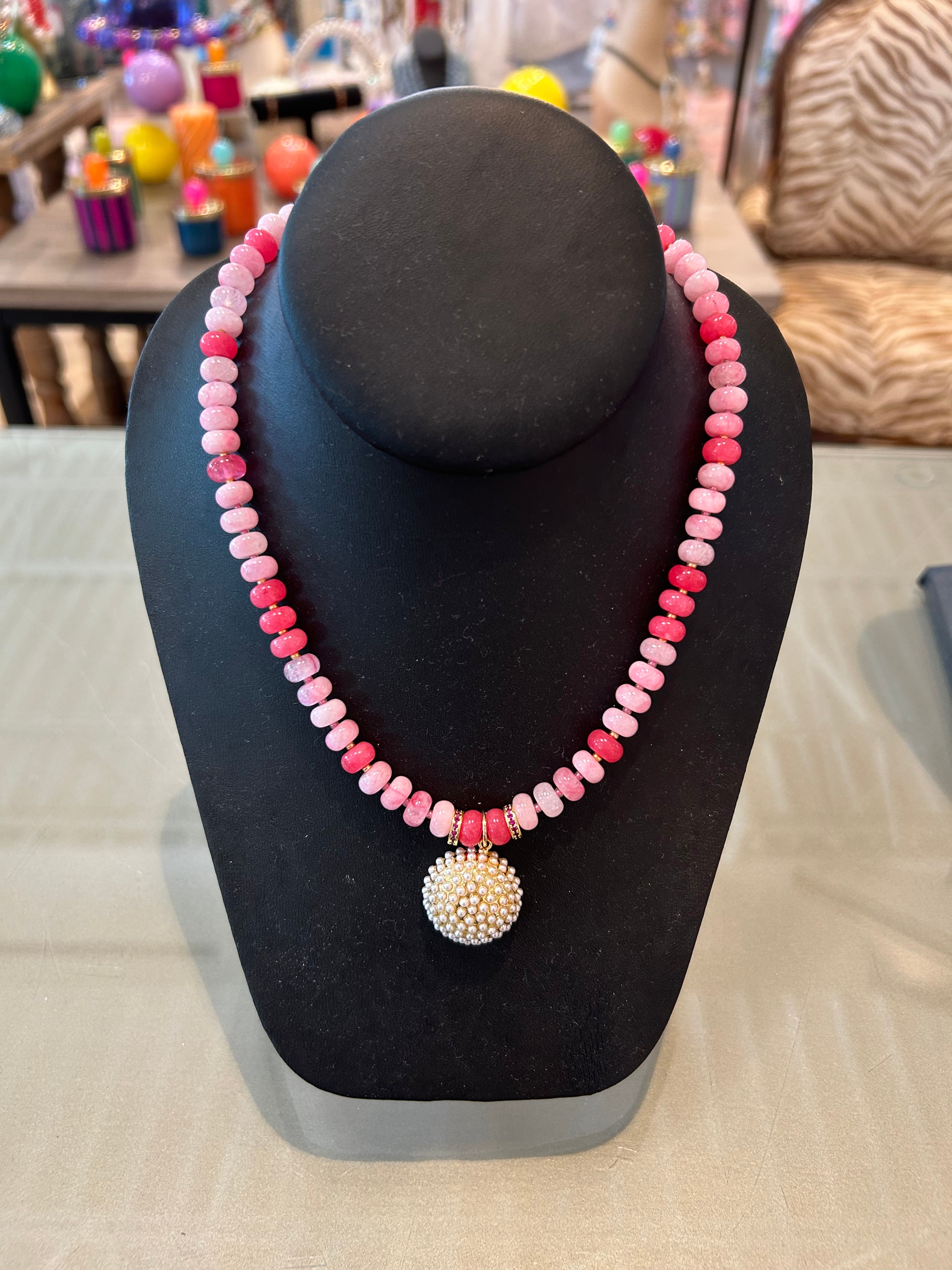 Michele Busch NW-26-53 Pink Gold Round Drop