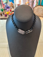 Michele Busch BW-25-1 Matte Black Chain Double Wrap Bracelet