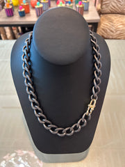 Michele Busch NW-23-26 Matte Gunmetal Chain Gold Clasp