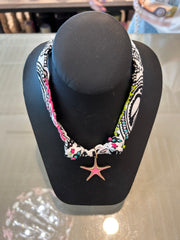Michele Busch N-SF-01 Starfish Embroidery Scarf Necklace with clasp