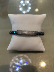 Michele Busch BW-25-2 Charcoal Luster Agate L2 tulle