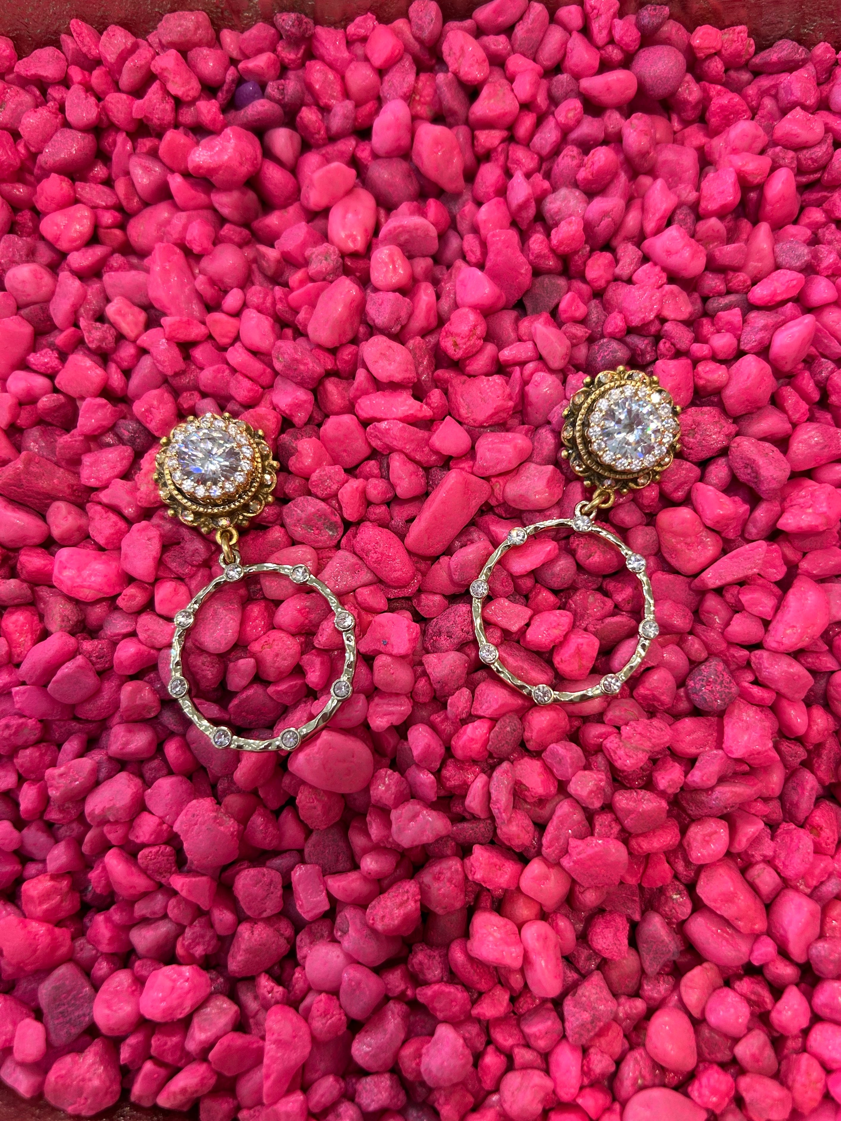 Mustard Seed Crystal with Circle Hoop Earrings