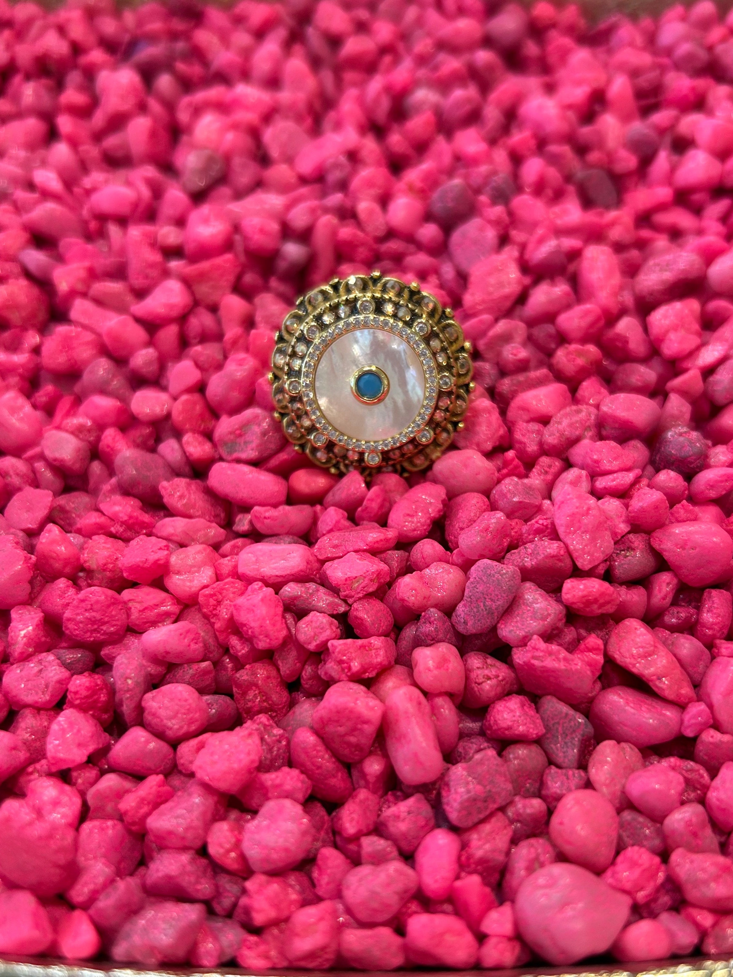 Mustard Seed Circle Mother of Pearl Ring