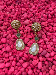 Mustard Seed Mother of Pearl Teardrop Earrings