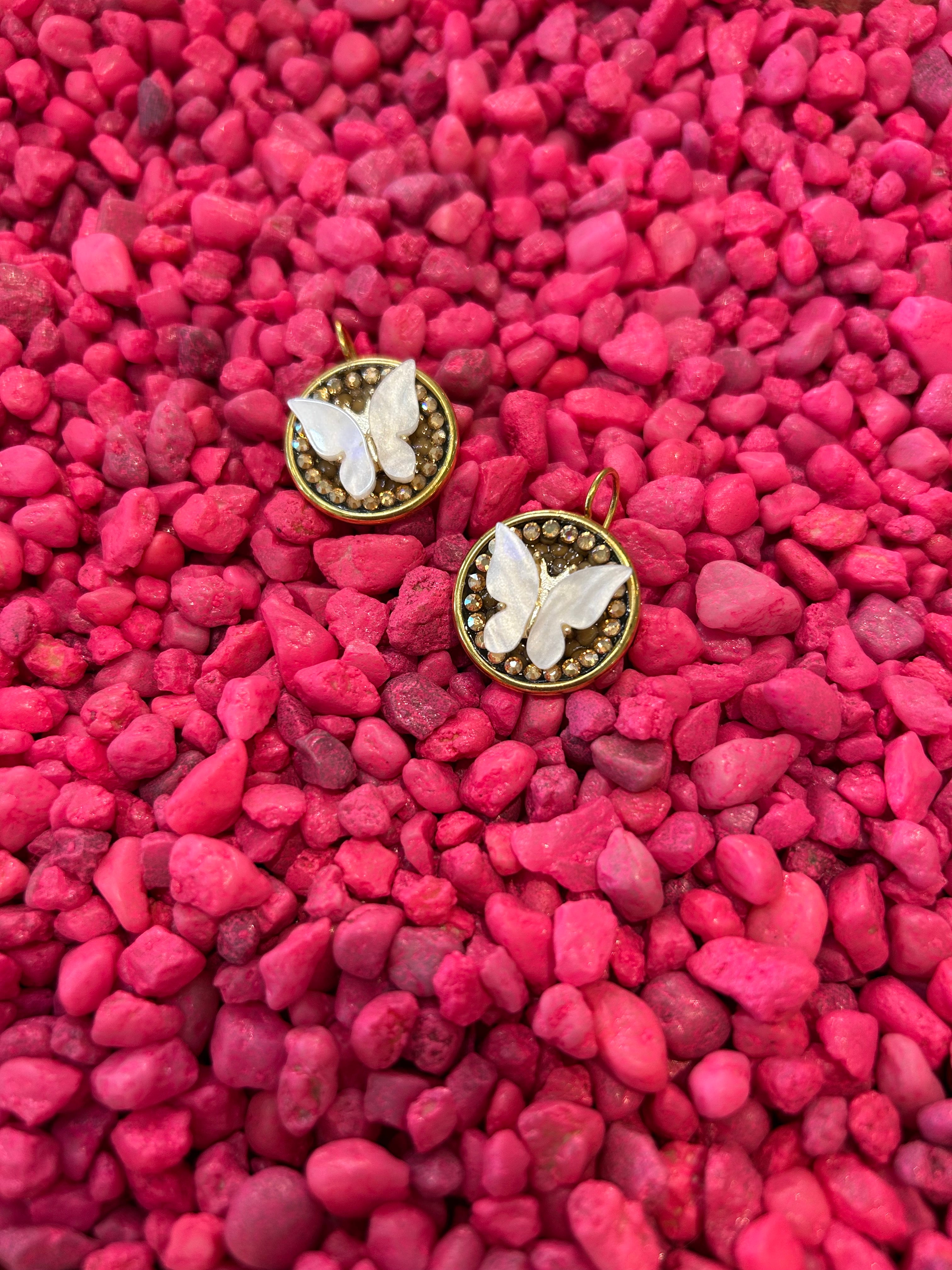 Mustard Seed White Butterfly Classic Earring