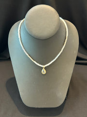 Mustard Seed Teardrop Stone Layering Necklace