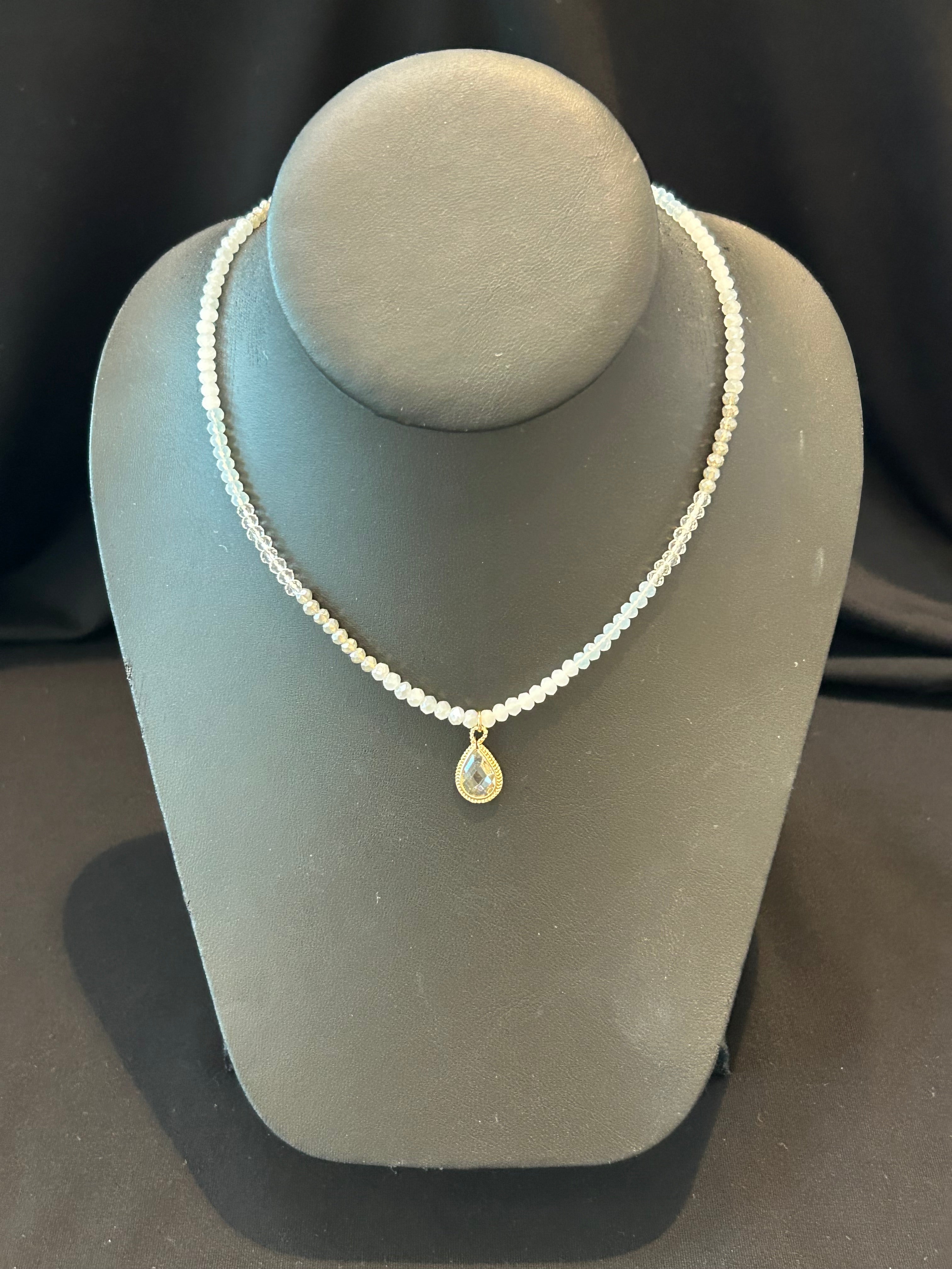 Mustard Seed Teardrop Stone Layering Necklace