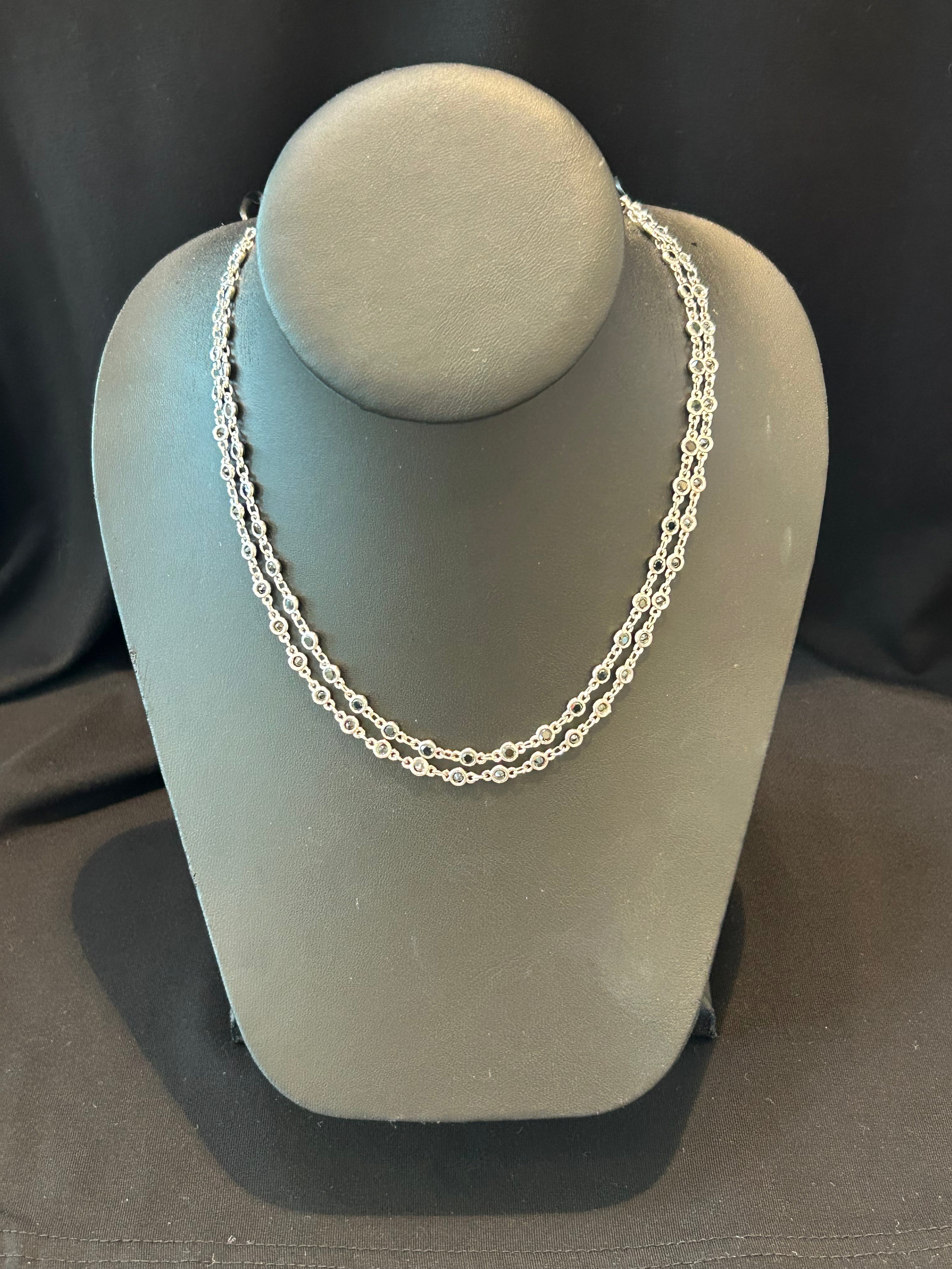 Mustard Seed Black Crystal Tennis Necklace