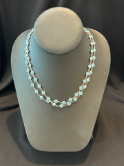 Mustard Seed Turquoise Crystal Tennis Necklace
