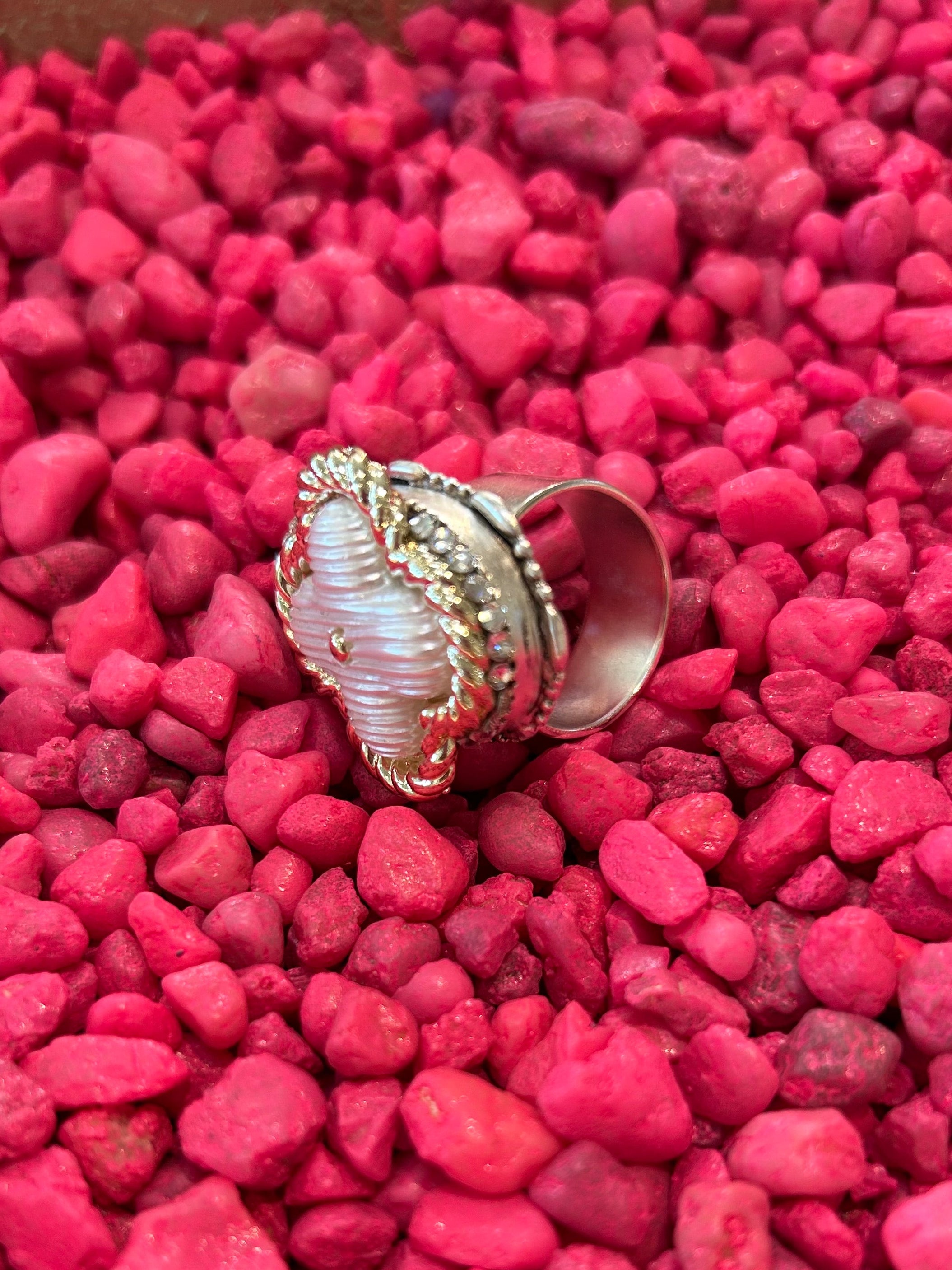 Mustard Seed Clover Mother of Pearl Ring