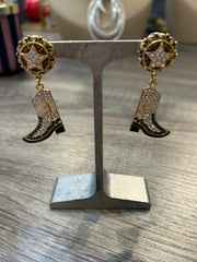 Mustard Seed Cowboy Boot Dangle Earrings