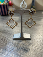 Mustard Seed Gold Flower Dangle Earring