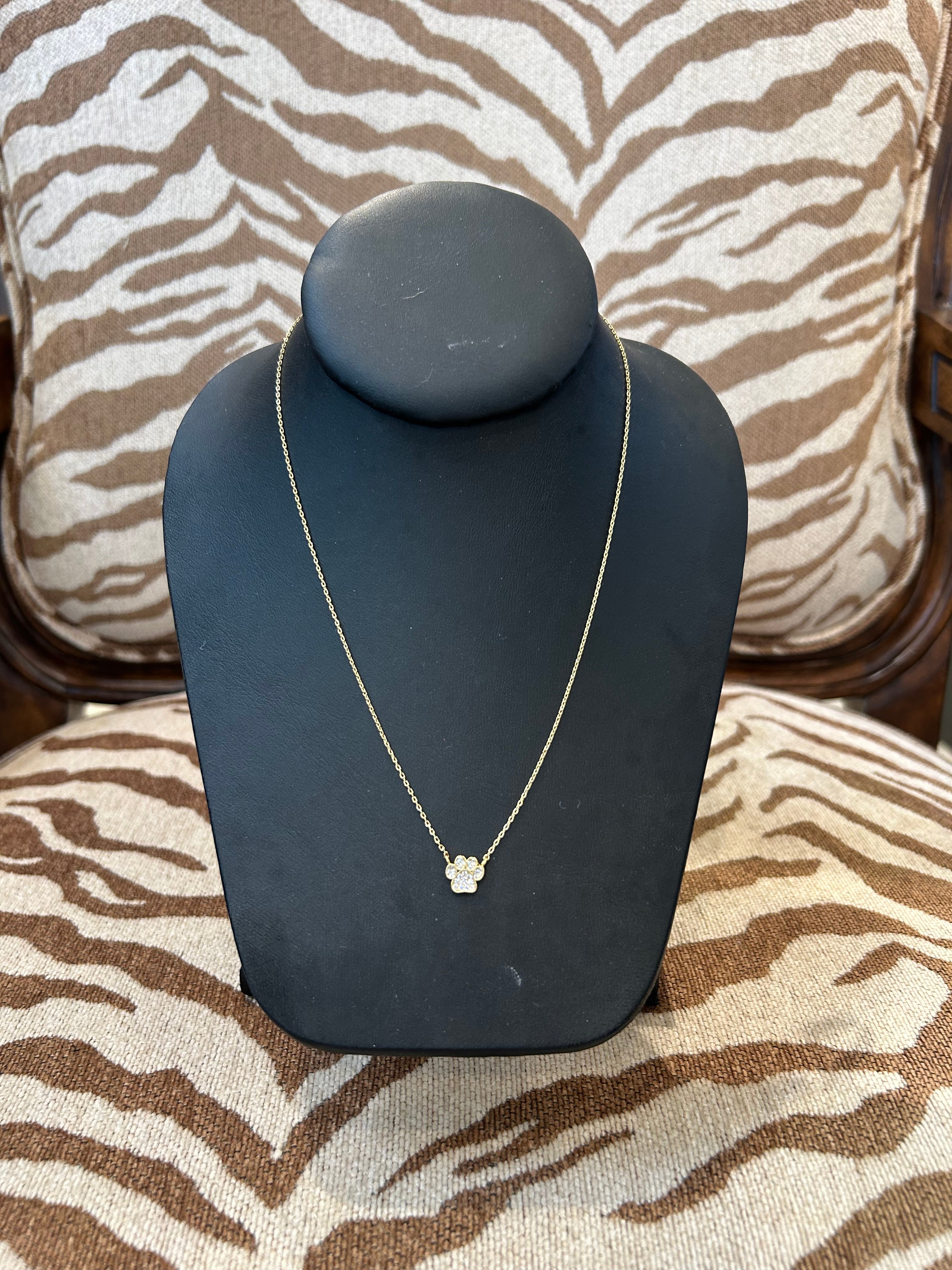 Mustard Seed Paw Print Layering Necklace