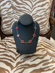 Mustard Seed Red Clover Layering Necklace