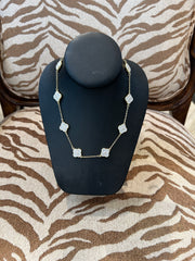 Mustard Seed Crystal Clover Layering Necklace