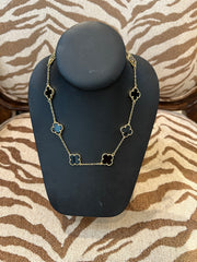 Mustard Seed Black Clover Layering Necklace