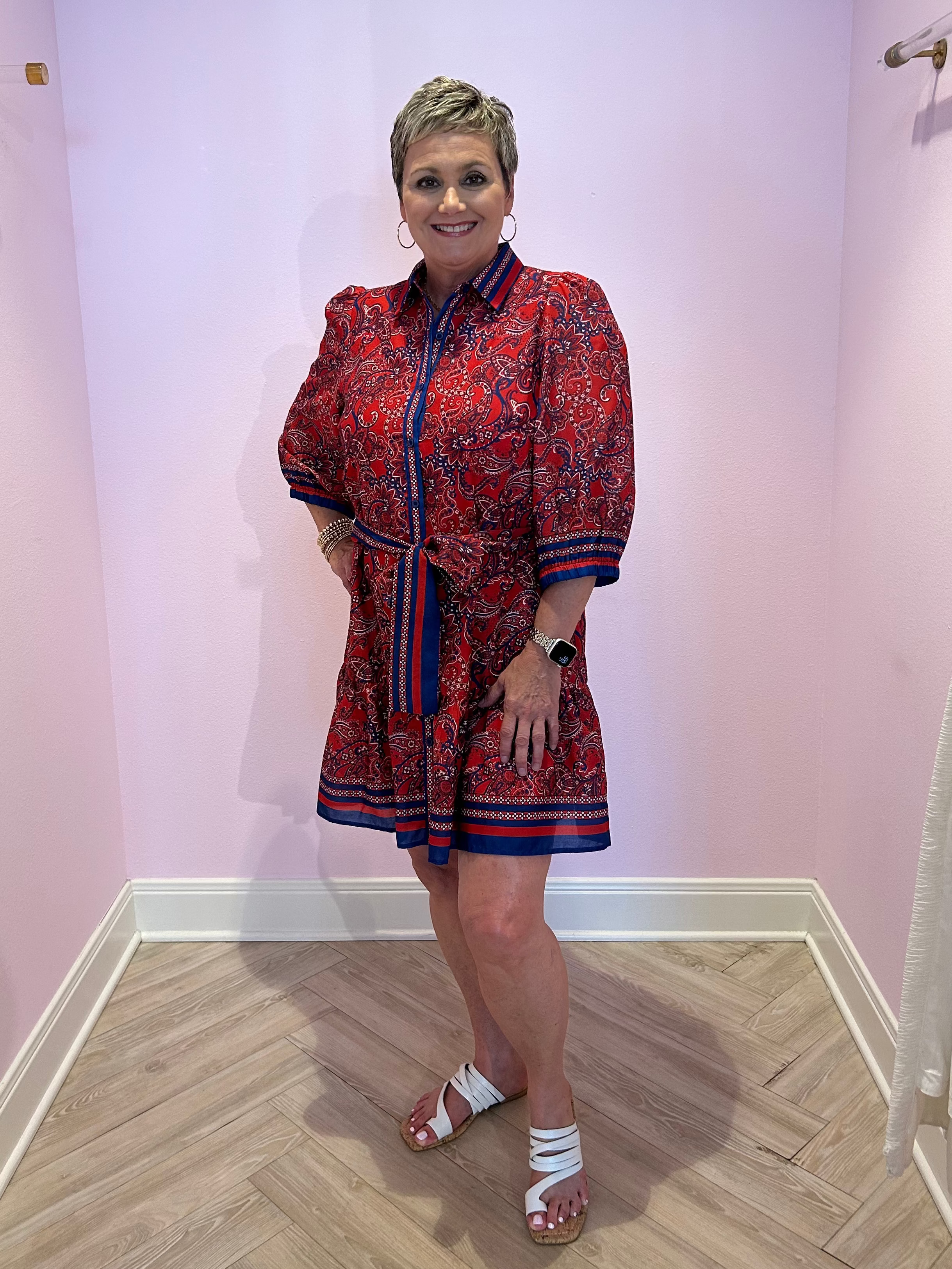 Joy Joy 78F4928-1 Liberty Paisley Shirt Dress