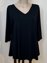 Orange Fashion T98VSS S/M Black Bamboo Reversible Top 3/4 Slv