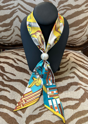 Studio G Scarf With Pearl - Equestrian