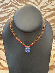 TOVA Milli Necklace in Orange/Sapphire Champagne