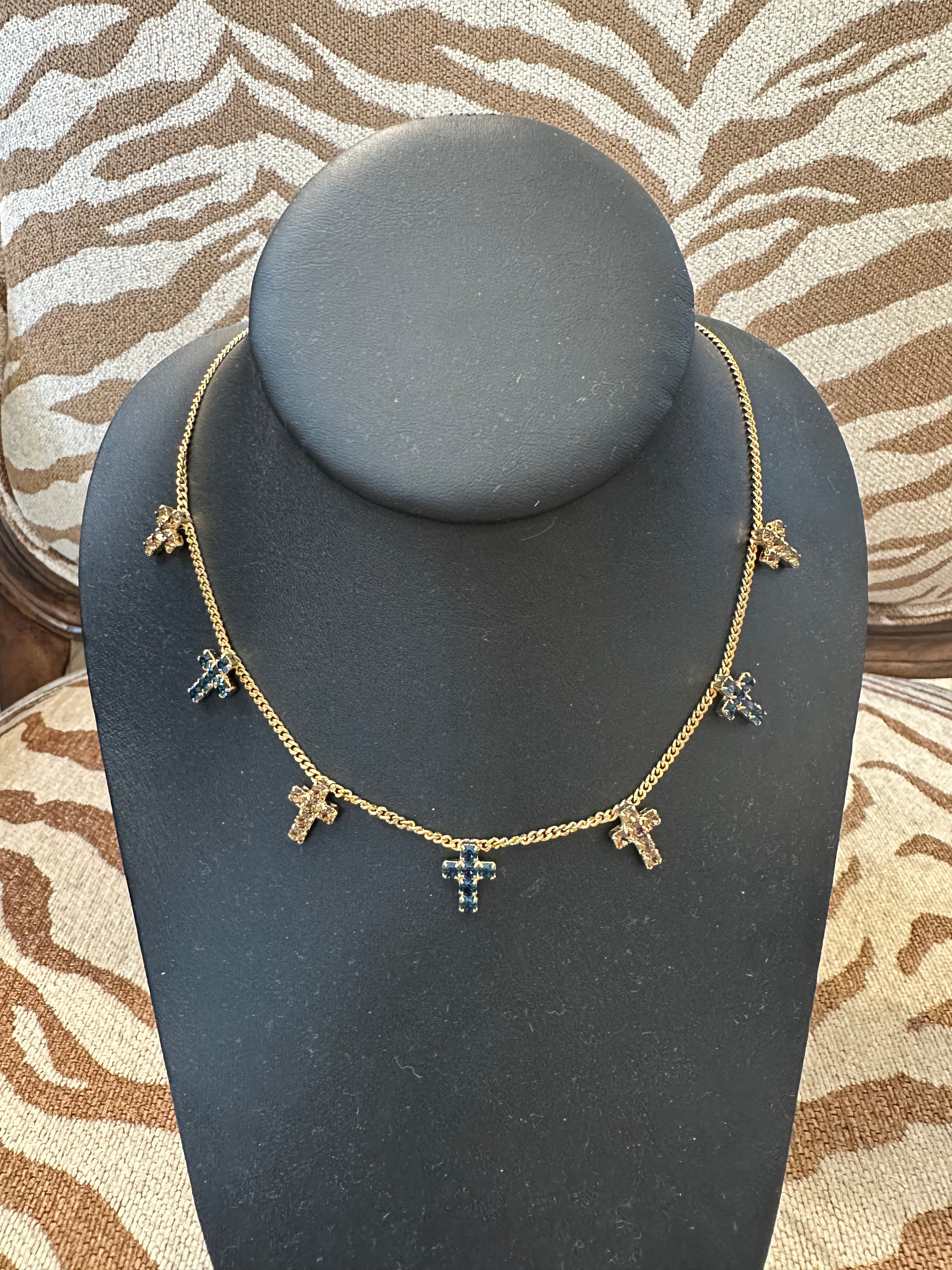 TOVA Multi Cross Necklace in Midnight Express
