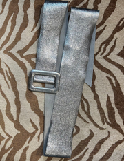 BC BELT107SL Leather Belt in Silver