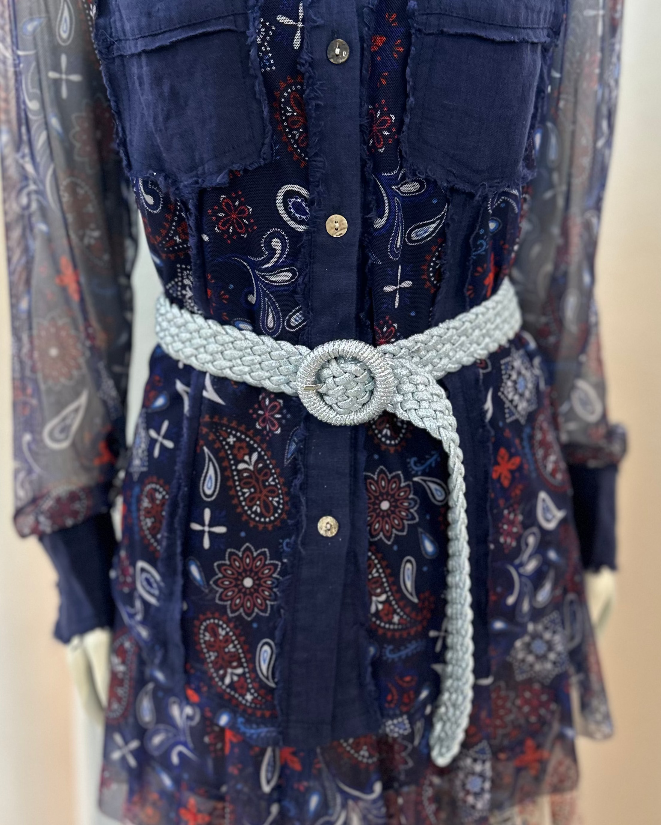 Misc Silver Woven Belt