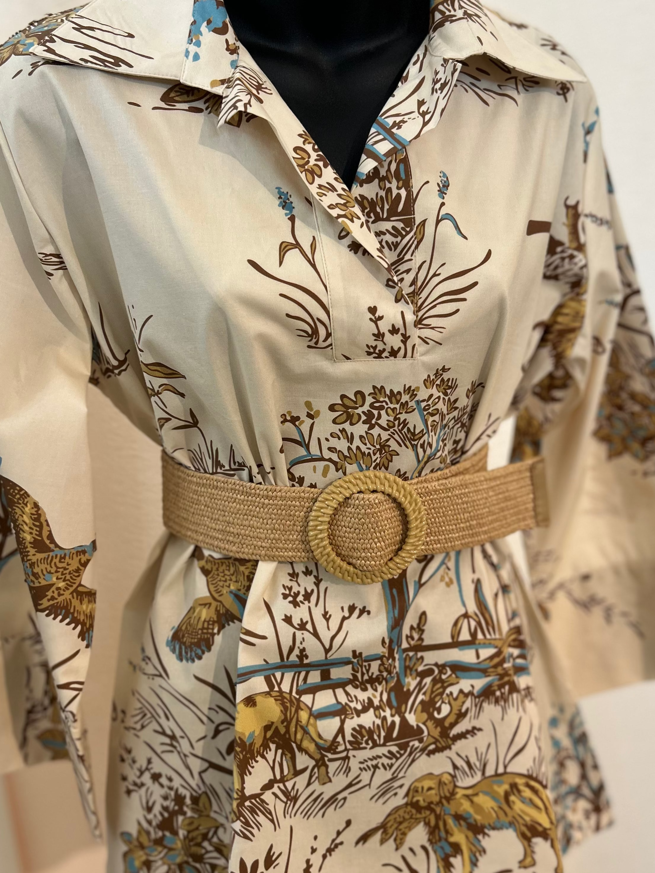 GRCB Raffia Circle Belt Camel