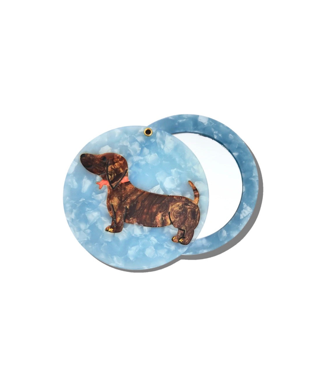 Solar Eclipse Compact Mirror Dachshund