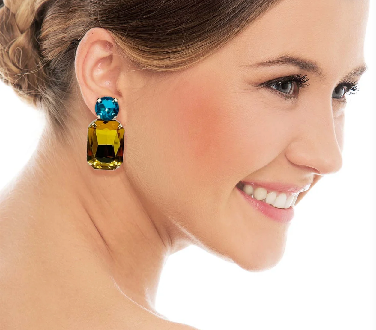 Michael Nash Adelle Topaz & Teal Earrings