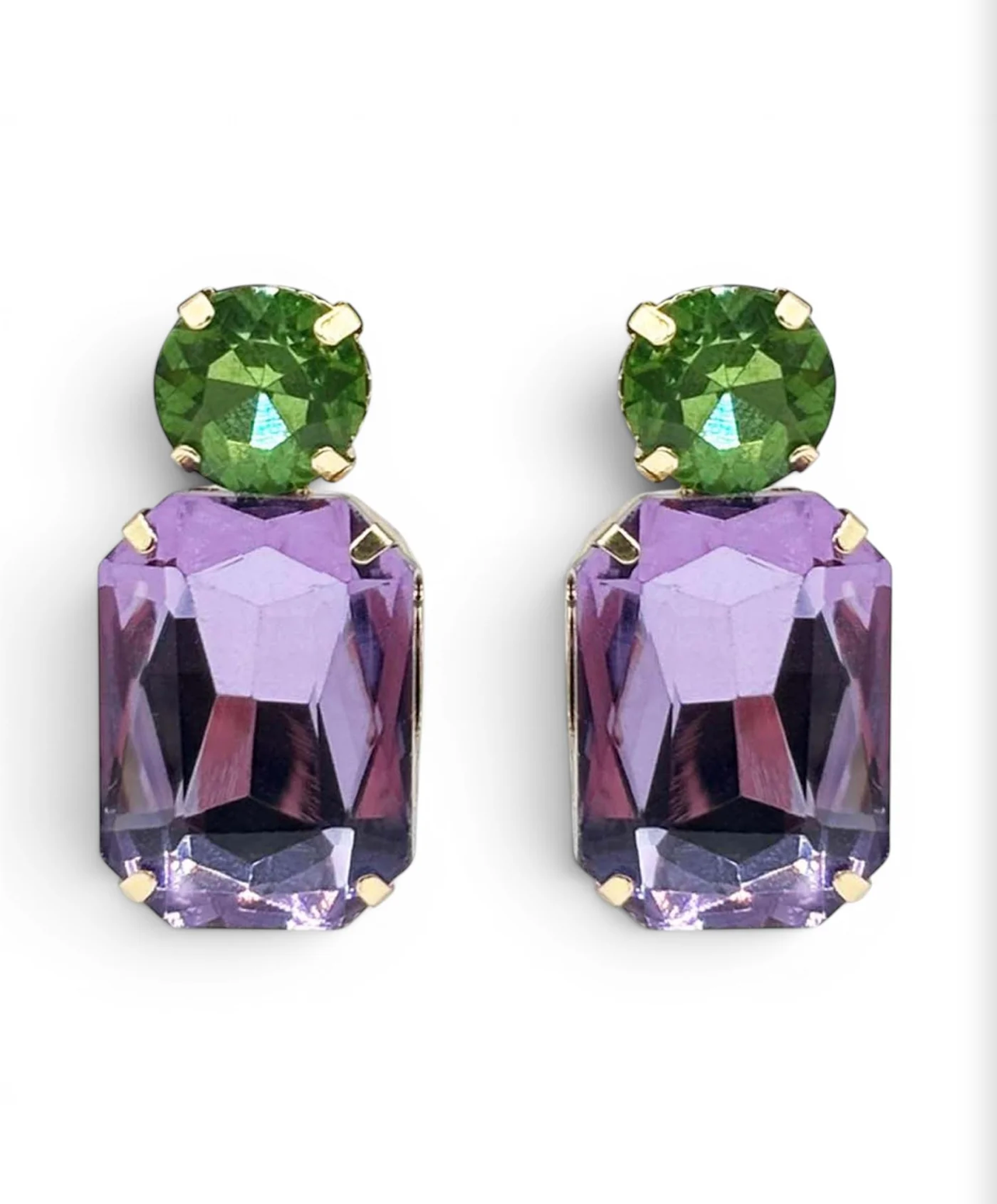 Michael Nash Adelle Light Amethyst & Emerald Earrings