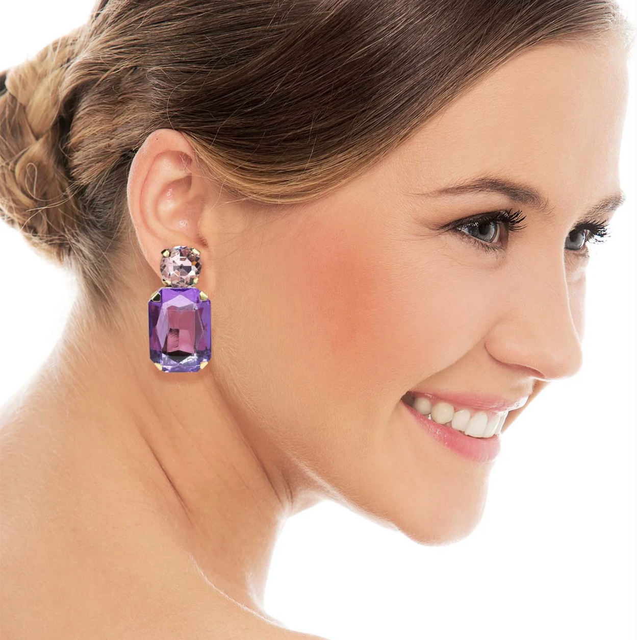 Michael Nash Adelle Rose-Light Amethyst Earrings