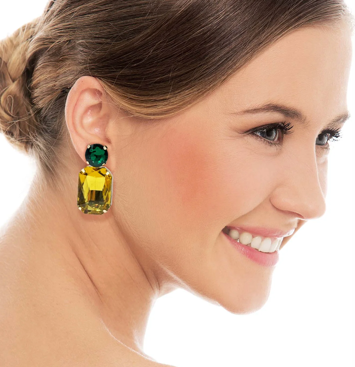 Michael Nash Adelle Topaz & Emerald Earrings