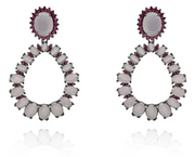 Michael Nash Fiorella Rose & Black Rhodium Earrings