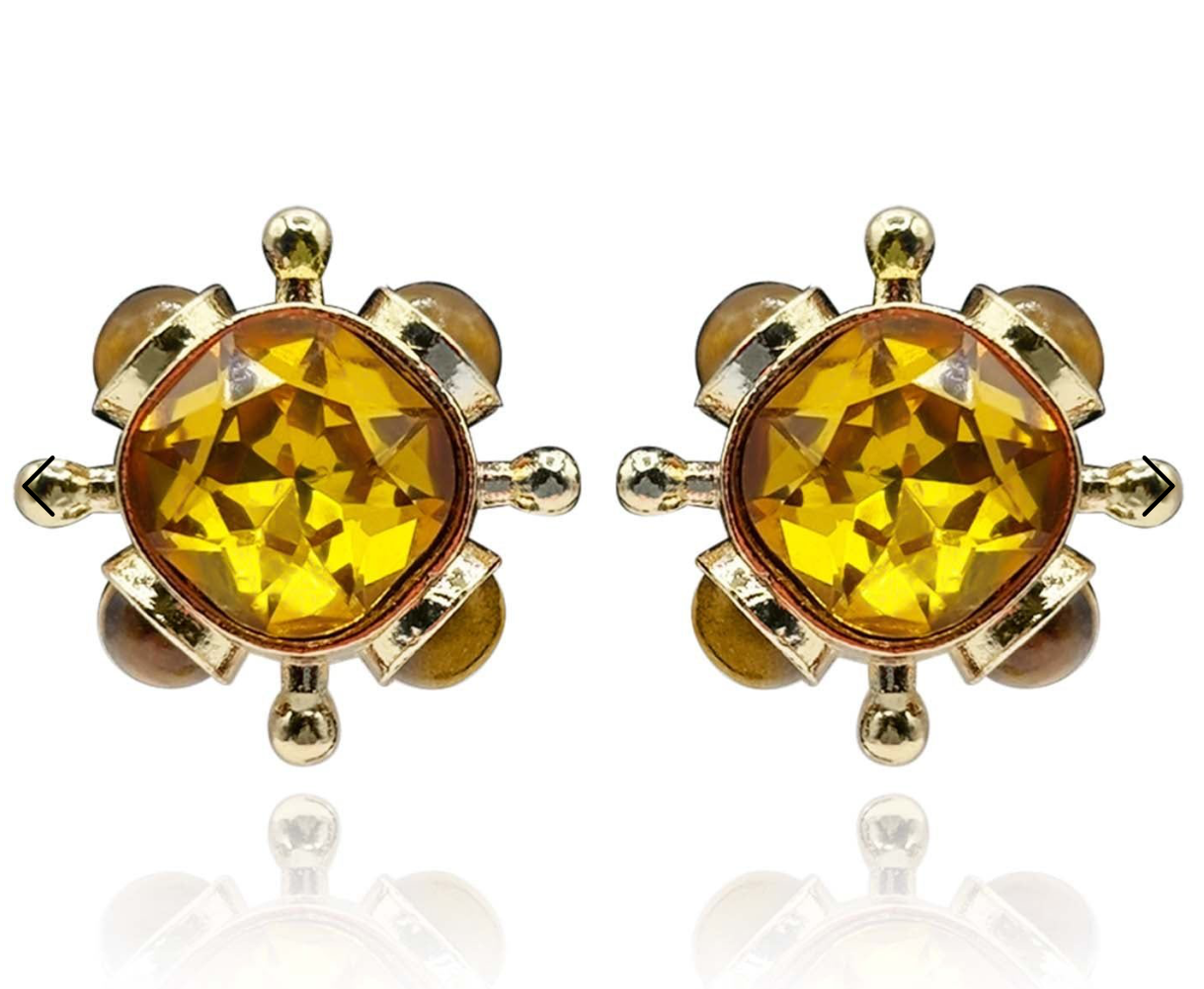 Michael Nash Antonella Topaz/Tigerey Earrings
