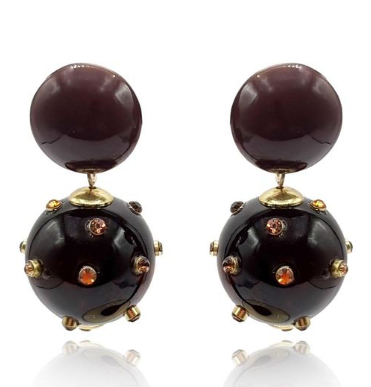 Michael Nash Valentina Tortoise Drop Earrings-Omega Pierced Back