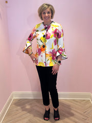 Frank Lyman 261357 2023 Off/White Pink Floral Blouse