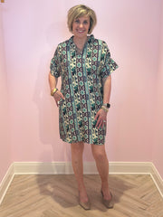Boho Chic 1122306 Taupe Turquoise Purple Dress