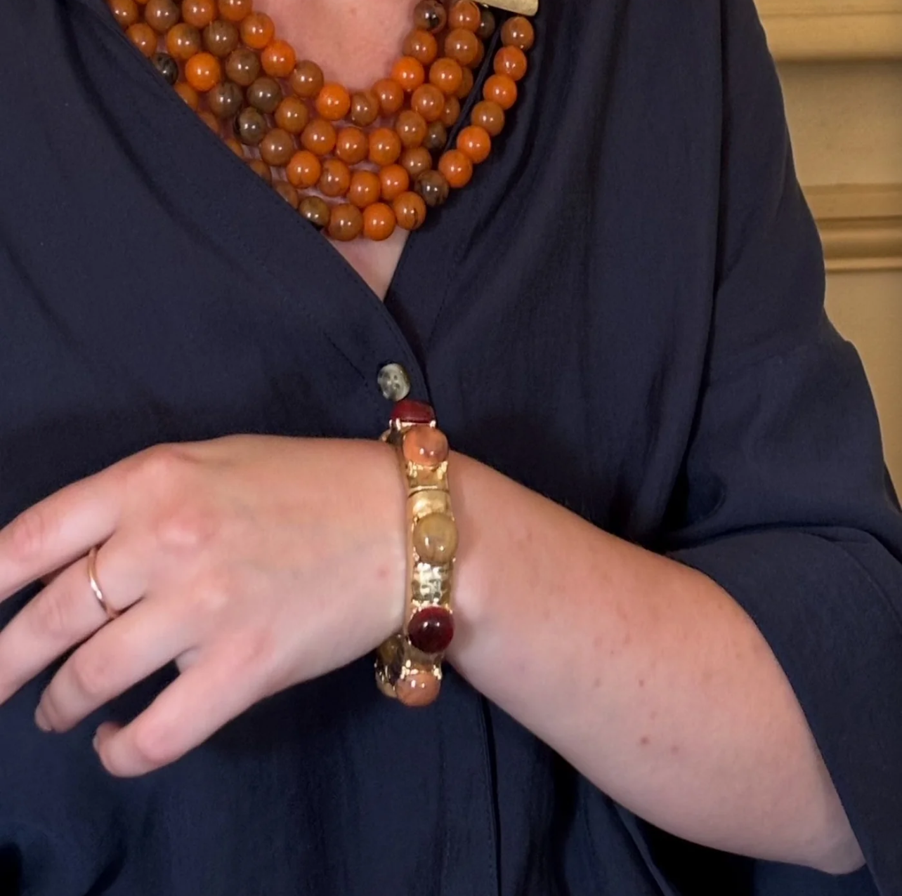 Michael Nash Flora Carnelian & Amber Bracelet