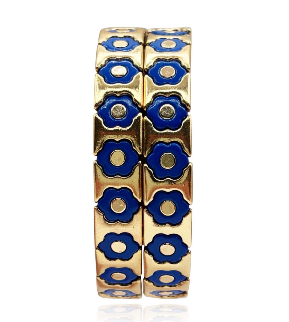 Michael Nash Deborah Gold Flower Stretch Bracelets