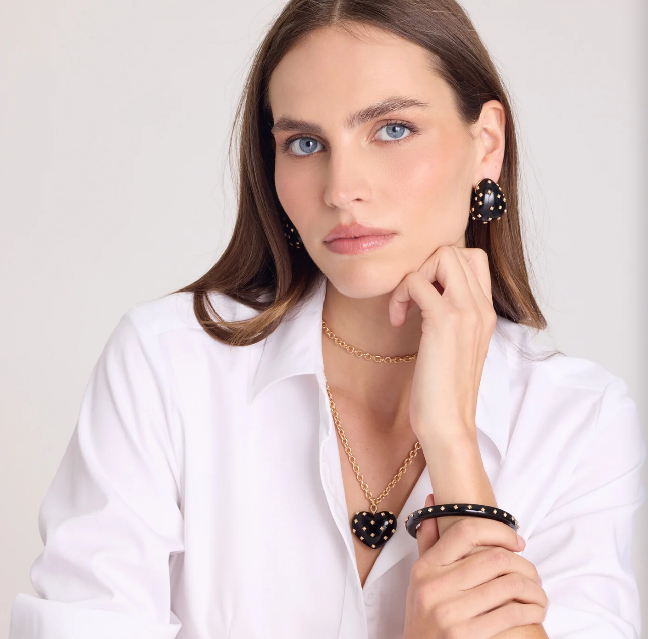 Michael Nash Clementine Black Studded Bangle