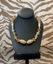 S Johannah Design Lt Orange Heart Necklace