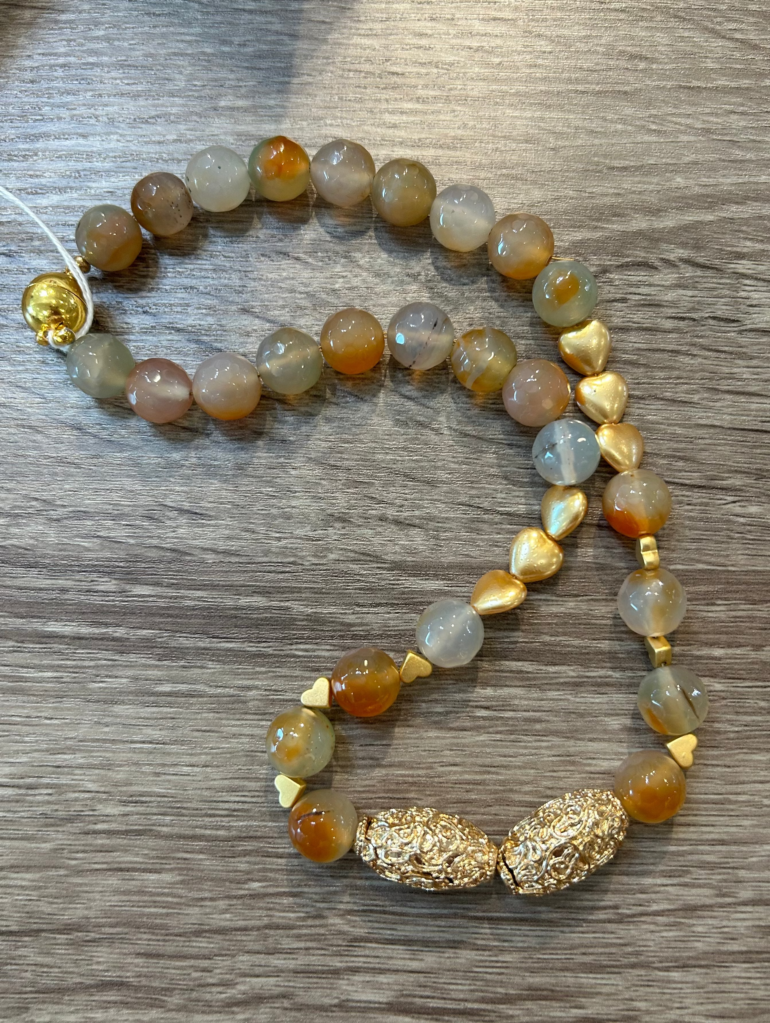 S Johannah Design Lt Orange Heart Necklace