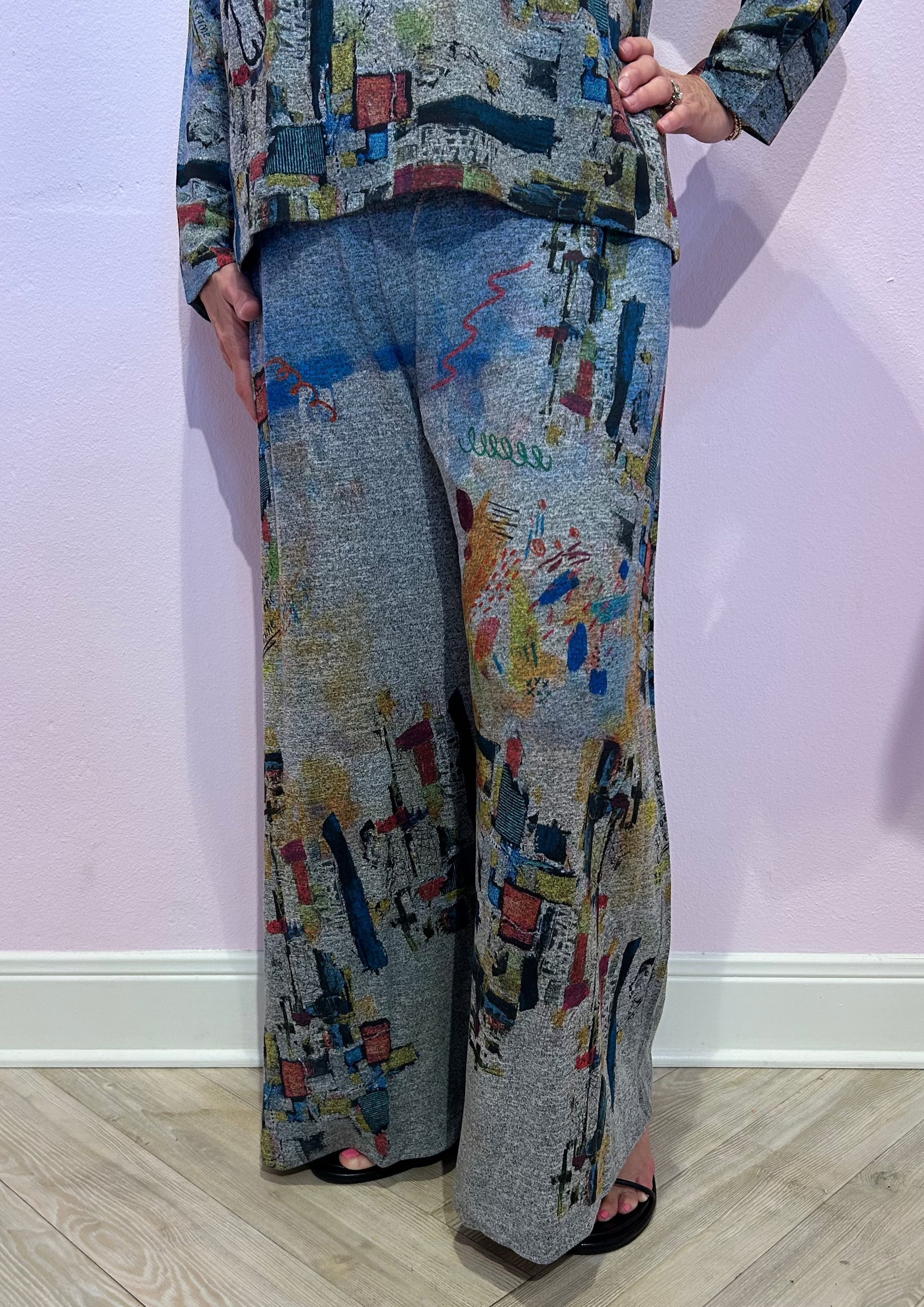 Inoah B262T wide palazzo pants Cookie Delight