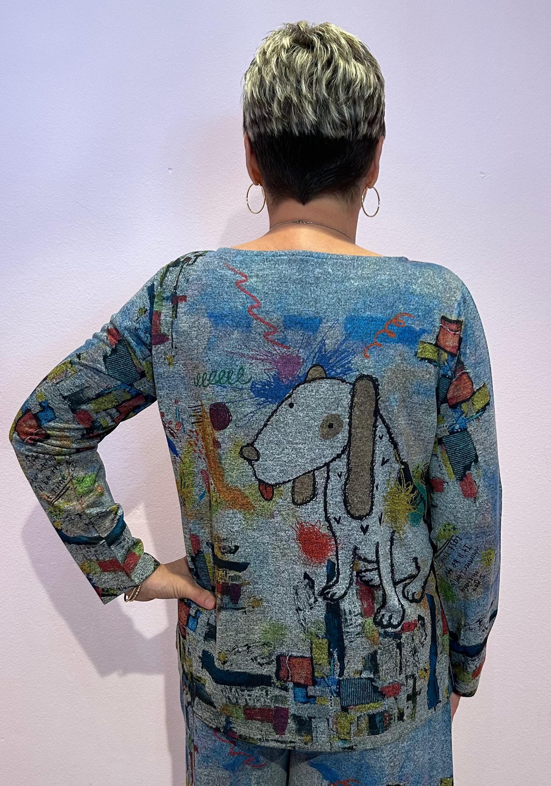 Inoah 3/4 sleeve crew neck top Cookie Delight