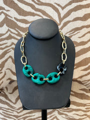 Michele Busch NW-26-93 Gold, Green/Black Marbled Links