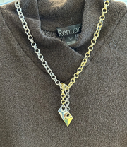 Michele Busch NW-26-138 Silver/Gold Lariat, Silver/Gold Drops