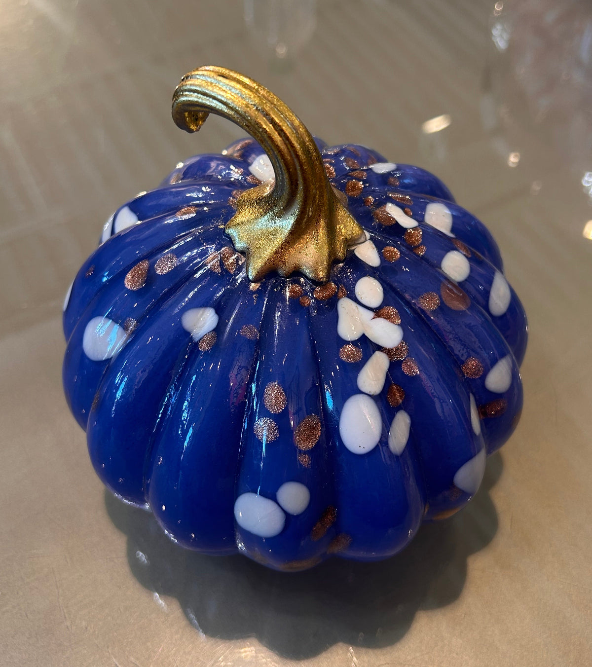 Glitterville Glitter Gourd Glass Pumpkin